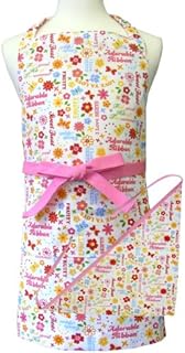 グリッターフラワー 子供用エプロン 三角巾セット L(小学校中学年 小学校高学年向け) グリッターフラワー 子供用エプロン 三角巾セット L(小学校中学年 小学校高学年向け)